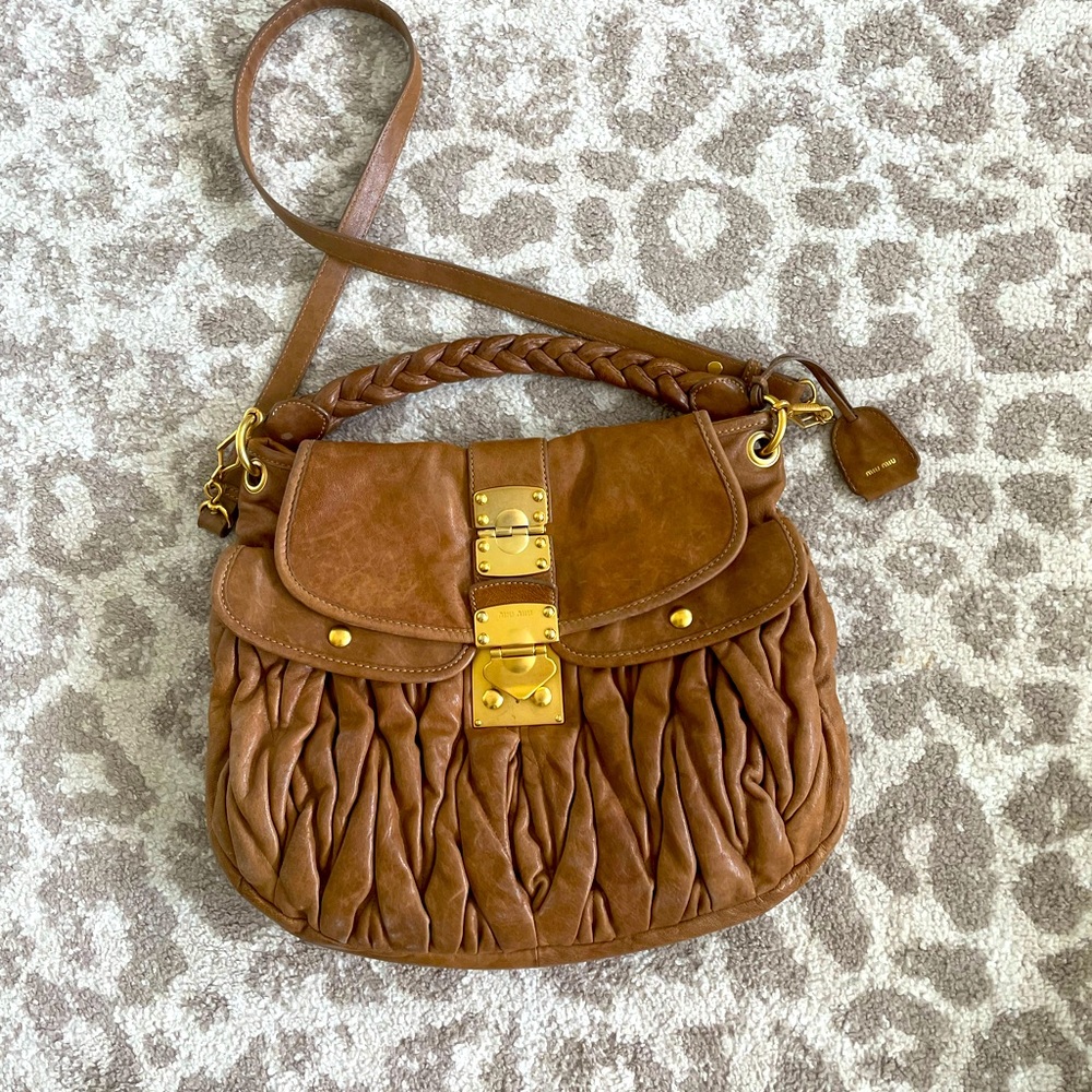 MiuMiu Maltese Cross body bag, beige